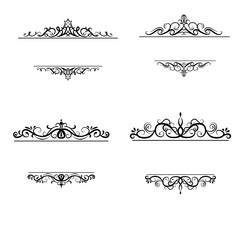 Vintage vector swirl frame set