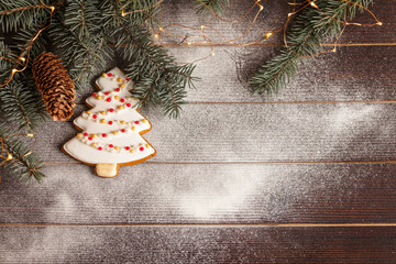 Christmas cookies with festive decoration
