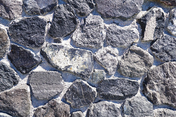 Detail of the structure of a wall of rocks