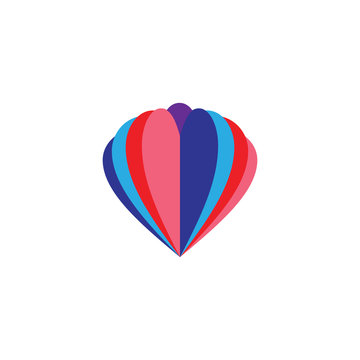 3D Heart Love logo design