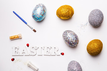 Lettering for Easter with eggs