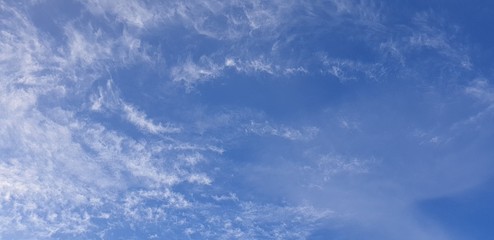 Clouds in the blue sky in winter