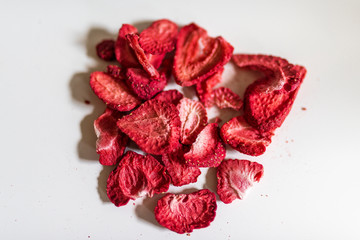 close up of freeze dried strawberries