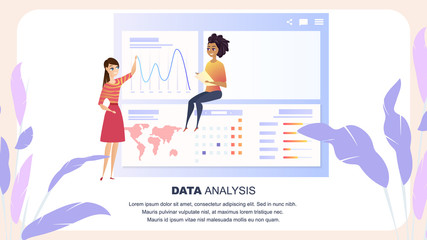 Global Data Analysis Grath Businesswoman Character