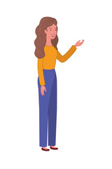 young woman standing avatar character