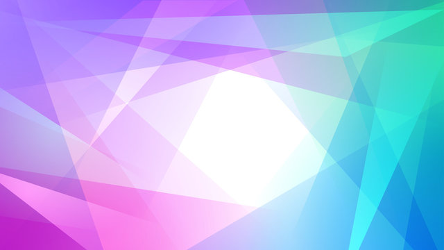Abstract background of straight intersecting lines and polygons in light blue and purple colors