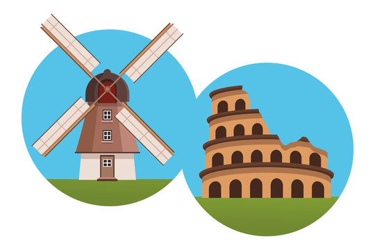 holand windmill and roman circus
