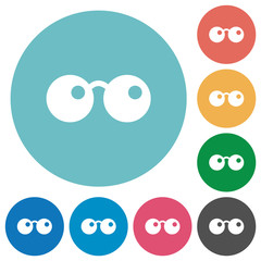 Sunglasses flat round icons