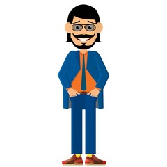 Fashionable bearded man with a stylish haircut