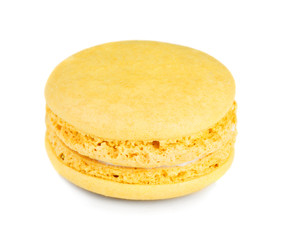 Yellow pastry macaron dessert