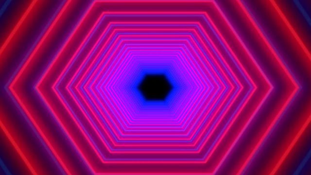 Beautiful Abstract Multicoloured Futuristic Tunnel Flight Animation with Neon light. Can be used for Intro Sequences, Music Gigs or creative projects