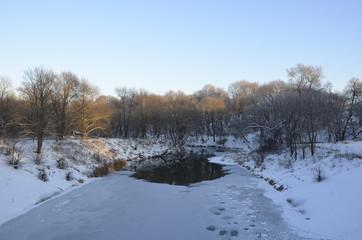 winter landscape with river