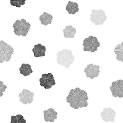 Light Gray vector seamless doodle backdrop with flowers.