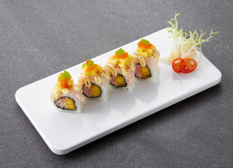 Delicious Japanese food, fruit sushi