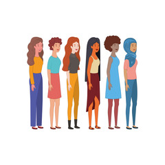 young women standing avatar character