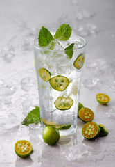 Delicious drink, lemon ice water