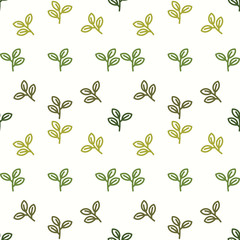 Leaf seamless pattern with ethnic style hand drawn leaf elements.