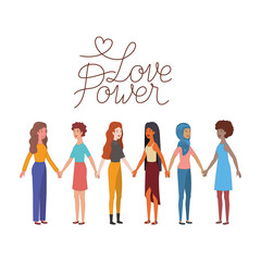 women with label love power avatar character