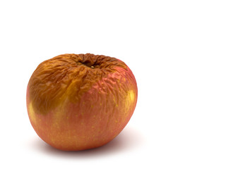 Fototapeta premium rotten apple on white background.