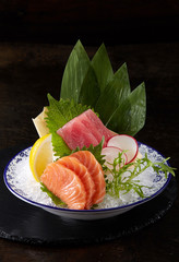 Delicious Japanese food, seafood sashimi platter