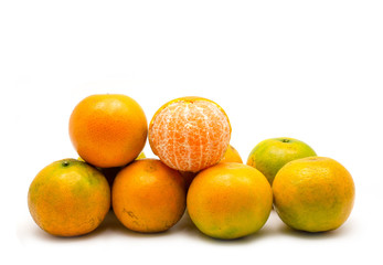 fresh orange isolated on white background.