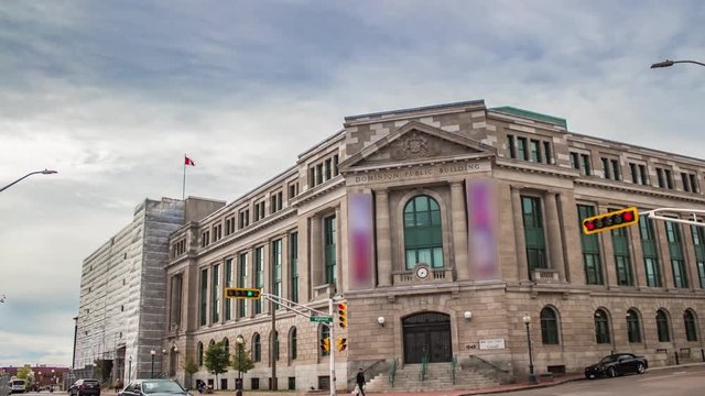 Moncton, Canada- Main Street- Dominic Public Building Hyperlapse