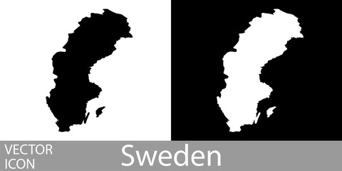 Obraz premium Sweden detailed map