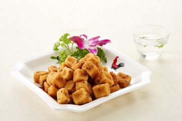 Delicious Chinese cuisine, fried tofu