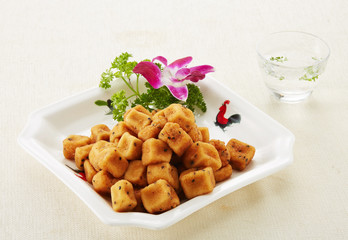 Delicious Chinese cuisine, fried tofu