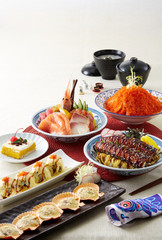 Delicious Japanese food, set meal combination