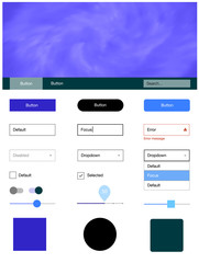 Light Pink, Blue vector design ui kit with universe stars.