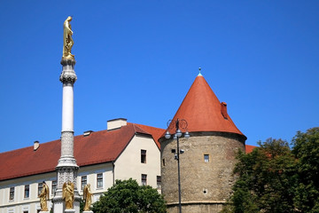 Historical building and mouments on Kaptol in Zagreb, Croatia.