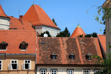 Obraz premium Historical building and mouments on Kaptol in Zagreb, Croatia.