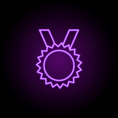 medal icon. Elements of awards in neon style icons. Simple icon for websites, web design, mobile app, info graphics
