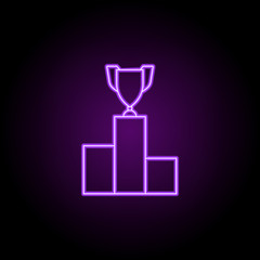 goblet catwalk icon. Elements of awards in neon style icons. Simple icon for websites, web design, mobile app, info graphics
