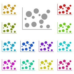 Naklejka na ściany i meble bubble chart icon in multi color. Simple glyph, flat vector of Charts and diagrams icons for UI and UX, website or mobile application