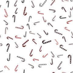 Light Red vector seamless texture with xmas sweets, candies.