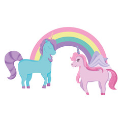 Cute unicorn and rainbow design