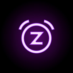 bell snooze icon. Elements of web in neon style icons. Simple icon for websites, web design, mobile app, info graphics