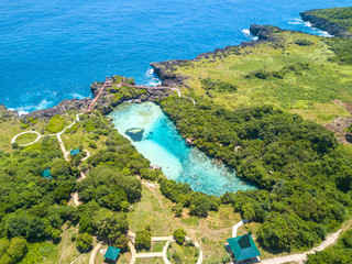 Aerial view of weekuri lagoon, Sumba Island, Indonesia