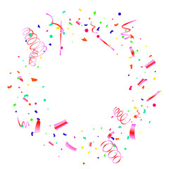 Fototapeta premium Colorful confetti on white background.