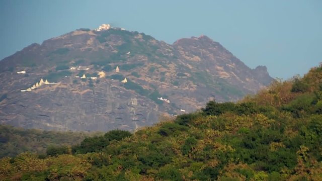 blue mountain and green hills