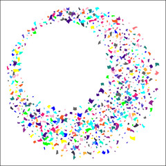 Colorful confetti on white background. 