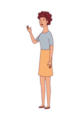 young woman standing avatar character