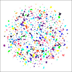 Fototapeta na wymiar Colorful confetti on white background. 