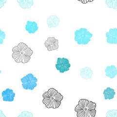 Light BLUE vector seamless elegant wallpaper with flowers.