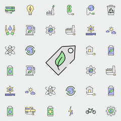 Eco tag icon. sustainable energy icons universal set for web and mobile