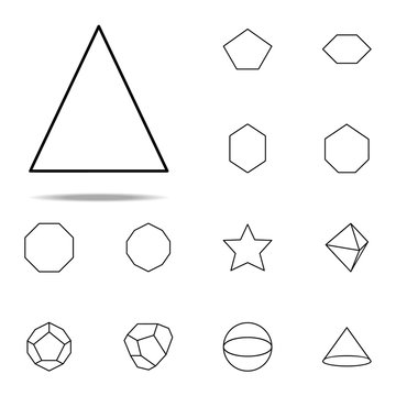isosceles triangle icon. Geometric figures icons universal set for web and mobile