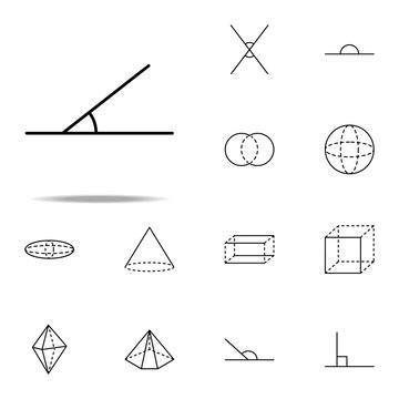 30 degree angle icon. Geometric figures icons universal set for web and mobile
