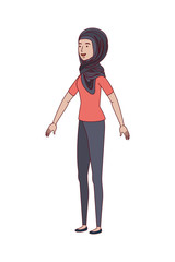 young woman standing avatar character